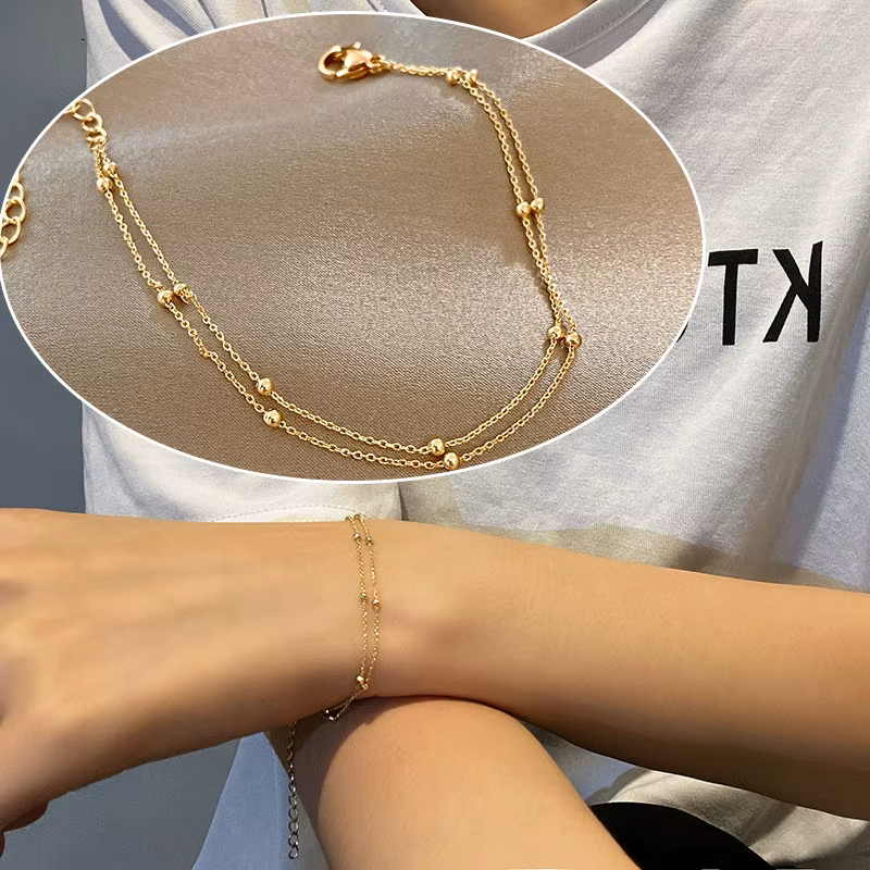 Golden Whisper Beaded Bracelet