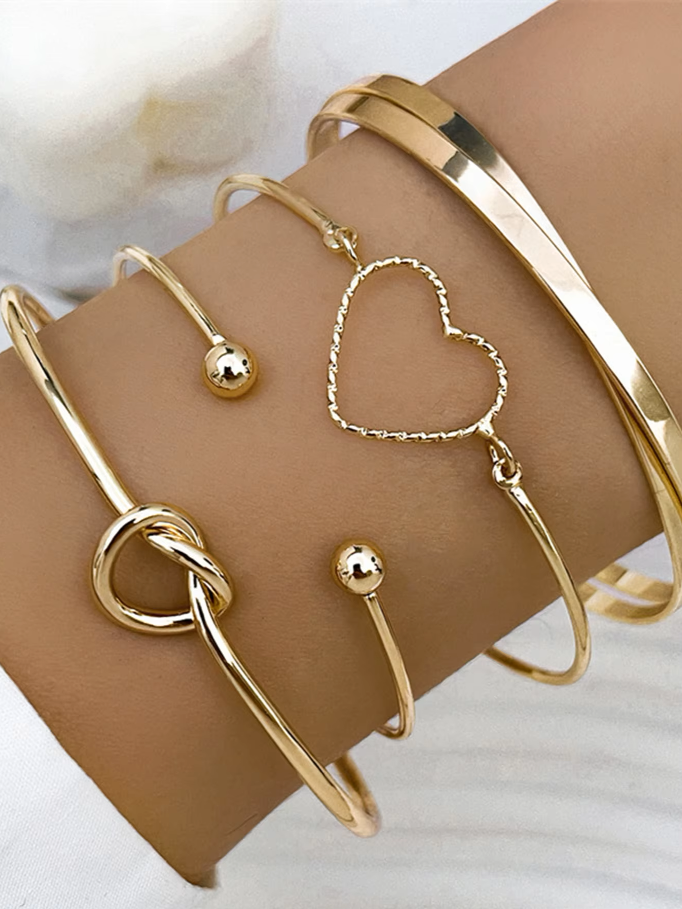 4-Piece Golden Harmony Bracelet Set