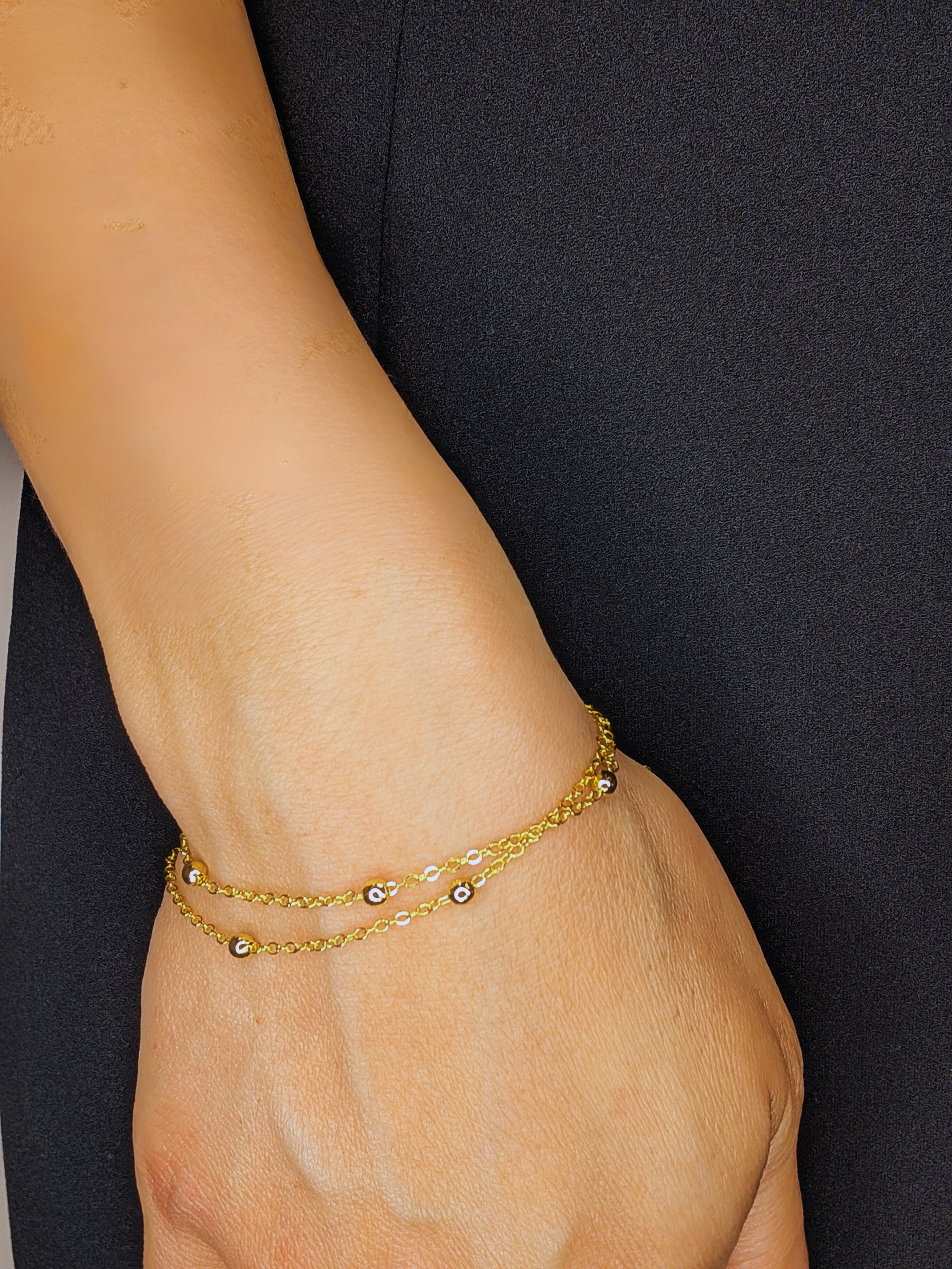 Golden Whisper Beaded Bracelet