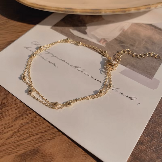 Golden Whisper Beaded Bracelet