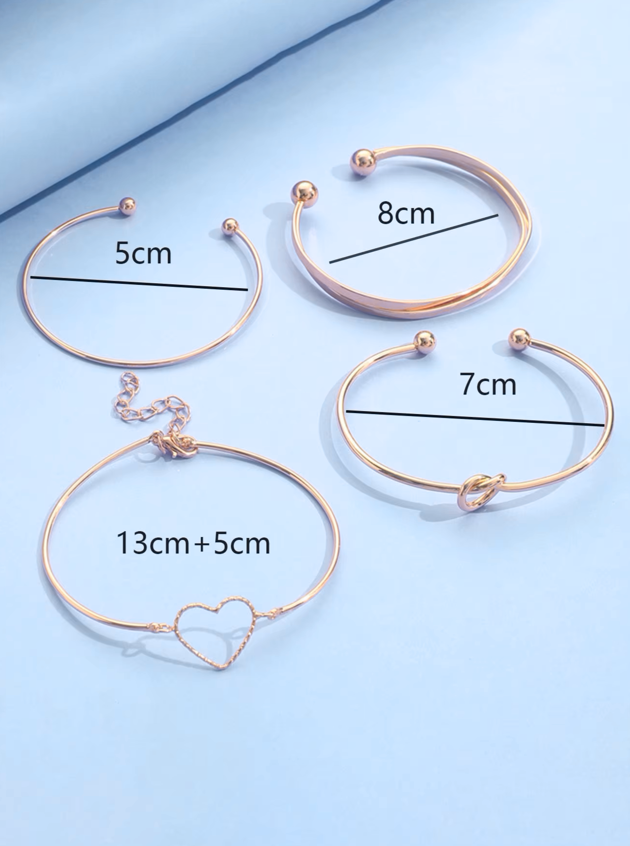 4-Piece Golden Harmony Bracelet Set