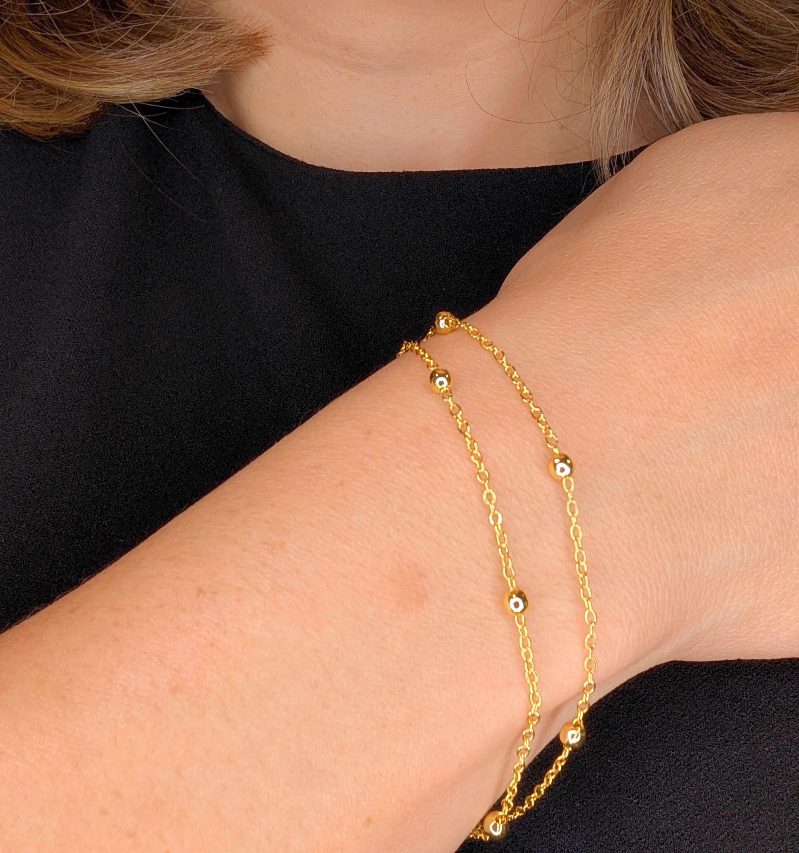 Golden Whisper Beaded Bracelet